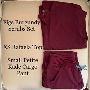 Figs Burgundy Scrubs Set